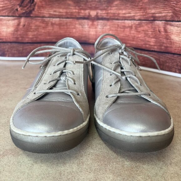 Dorking By Fluchos Karen Silver Metallic Lace Shoes Sneakers - Picture 5 of 13